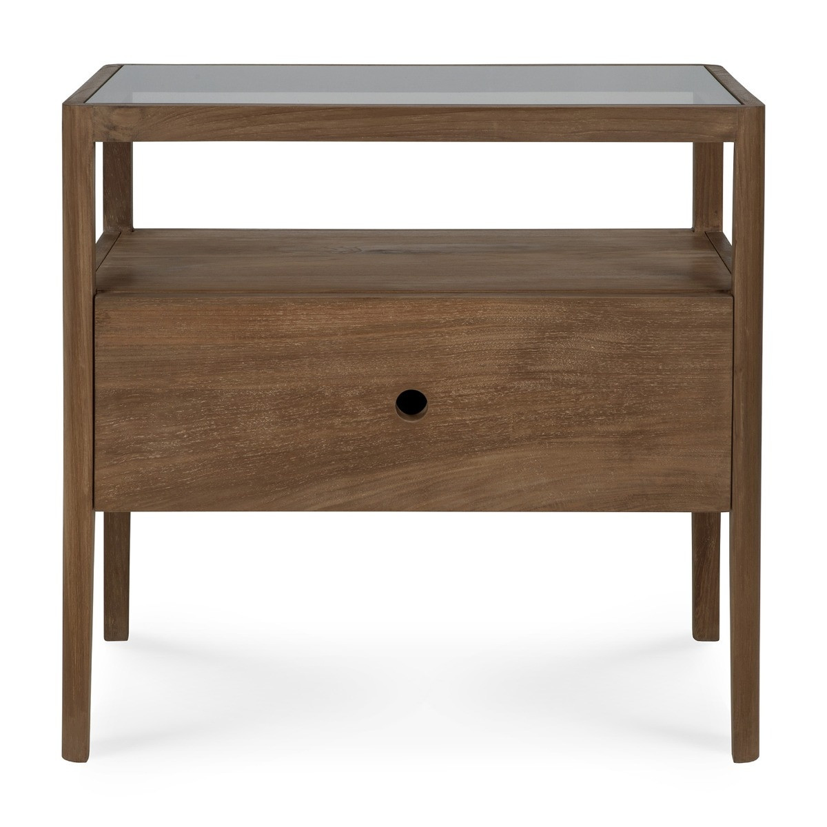 Spindle Nightstand - Modern Oak & Teak Bedside Table by Ethnicraft
