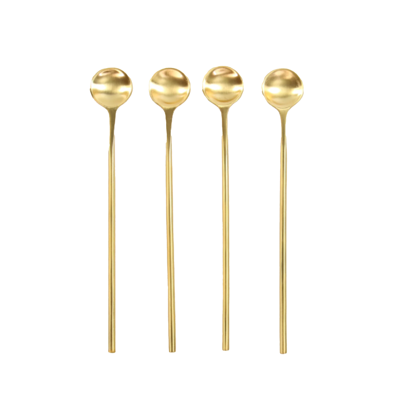 Gold Thin Long Spoons Set