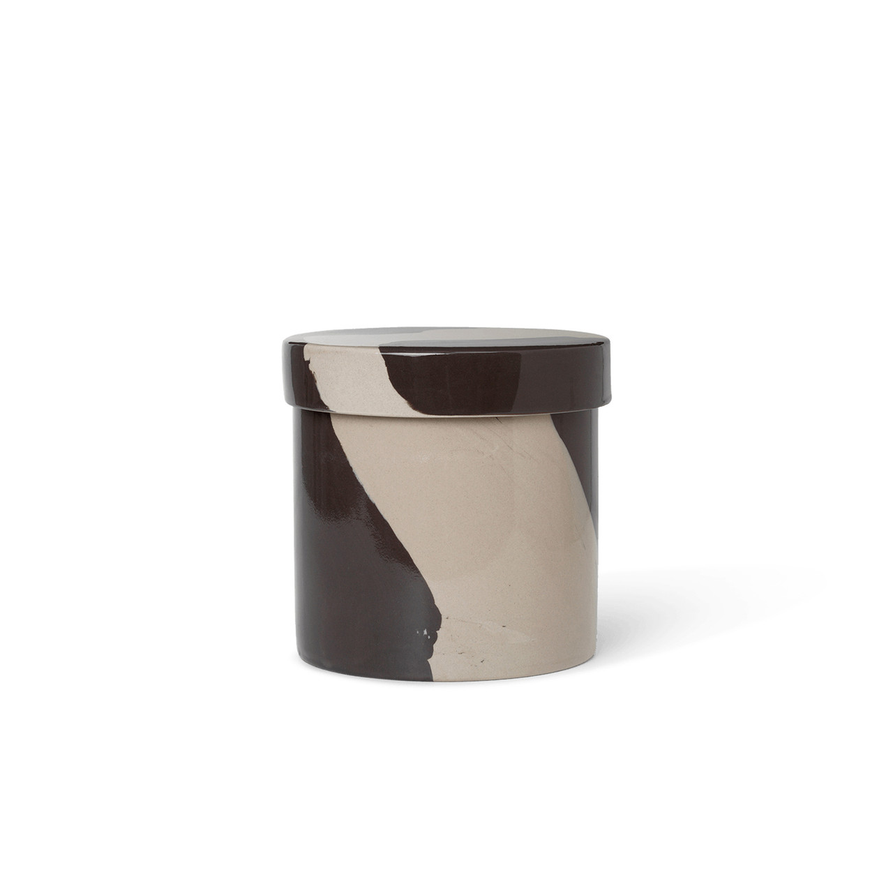 Inlay Container by ferm LIVING - Unique Marble-Like Stoneware Storage ...