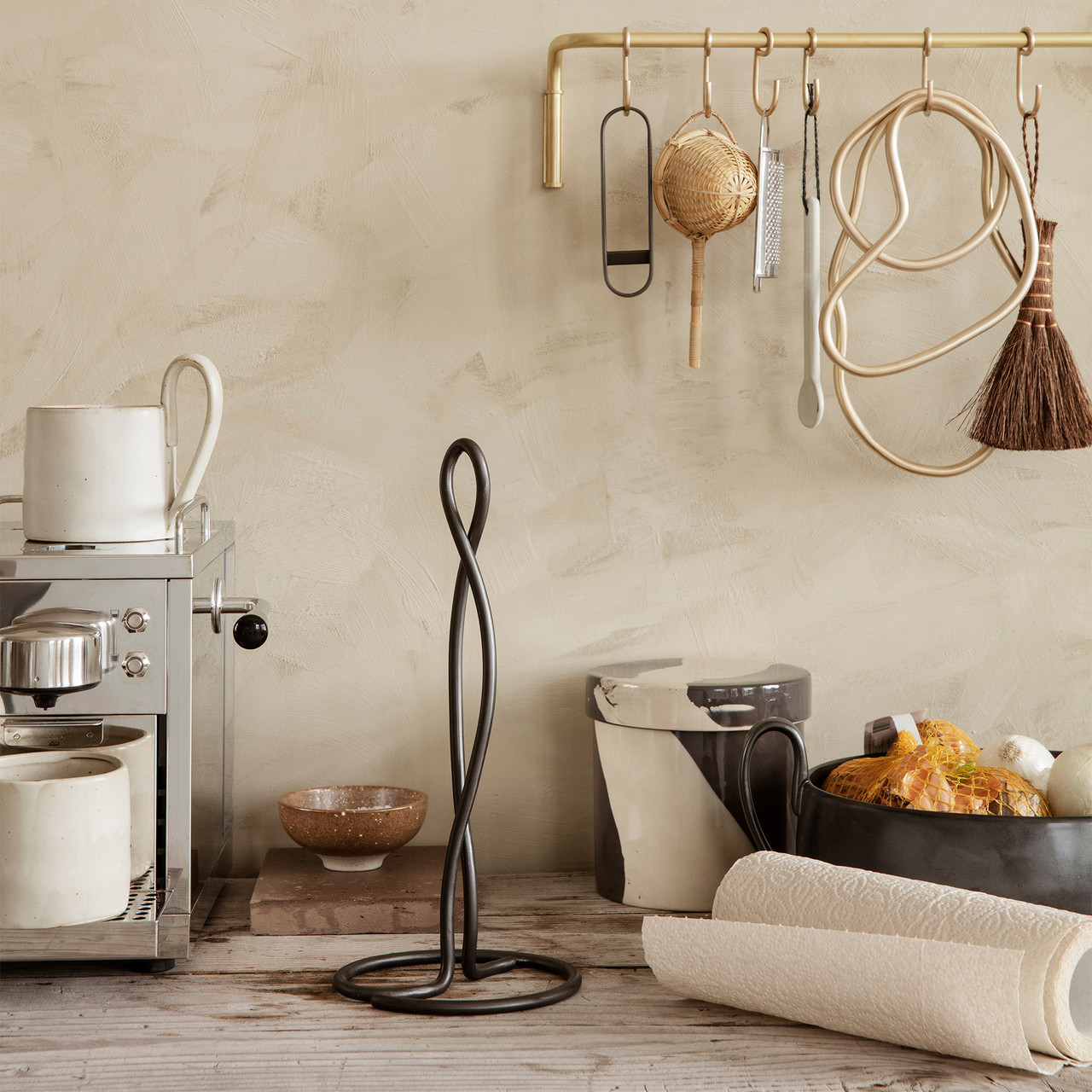 Inlay Container by ferm LIVING - Unique Marble-Like Stoneware Storage ...