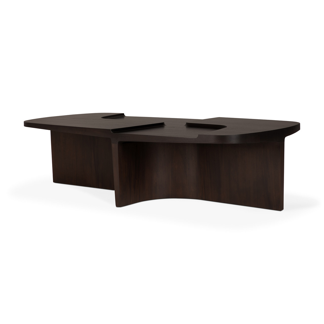 Brutalist Coffee Table in varnished mahogany