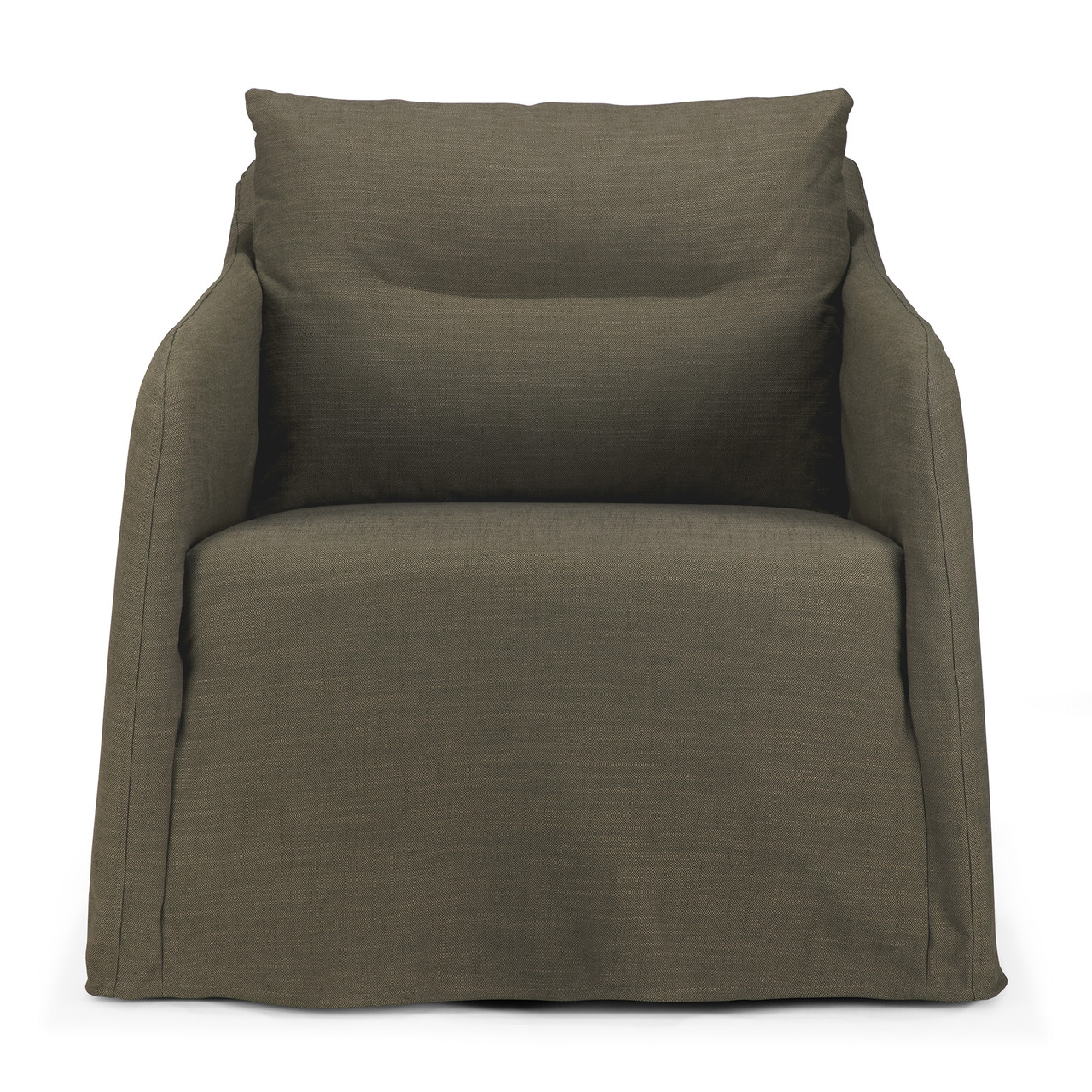 Weave Lounge Chair in green linen