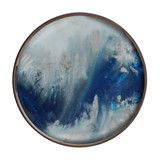 Organic Blue Mist Round Glass Tray