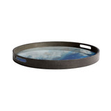 Organic Blue Mist Round Glass Tray