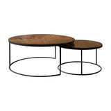 Aged Mirror Nesting Coffee Table Set