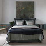 Blue Polaire Satin Duvet and Sham Set