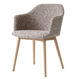 HW77 - HW80 Rely Upholstered Dining Armchair with Wooden Base