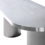Cufflink Oval Dining Table by Dusty Deco - front view