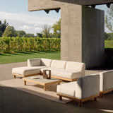 Monocle Outdoor Rectangular Coffee Table by Ethnicraft - front view