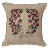 Hummingbird Hearts Pillow by  - front view