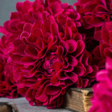 Artificial Real Touch Large Ruby Dahlia Stems - Set of Four by  - front view