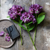 Artificial Real Touch Hydrangea Stems - Set of Four by  - front view