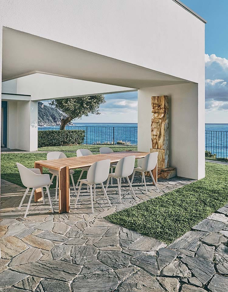 Atmosfera Dining Table by Gubi | Elegant Indoor Outdoor Solid Teak Table