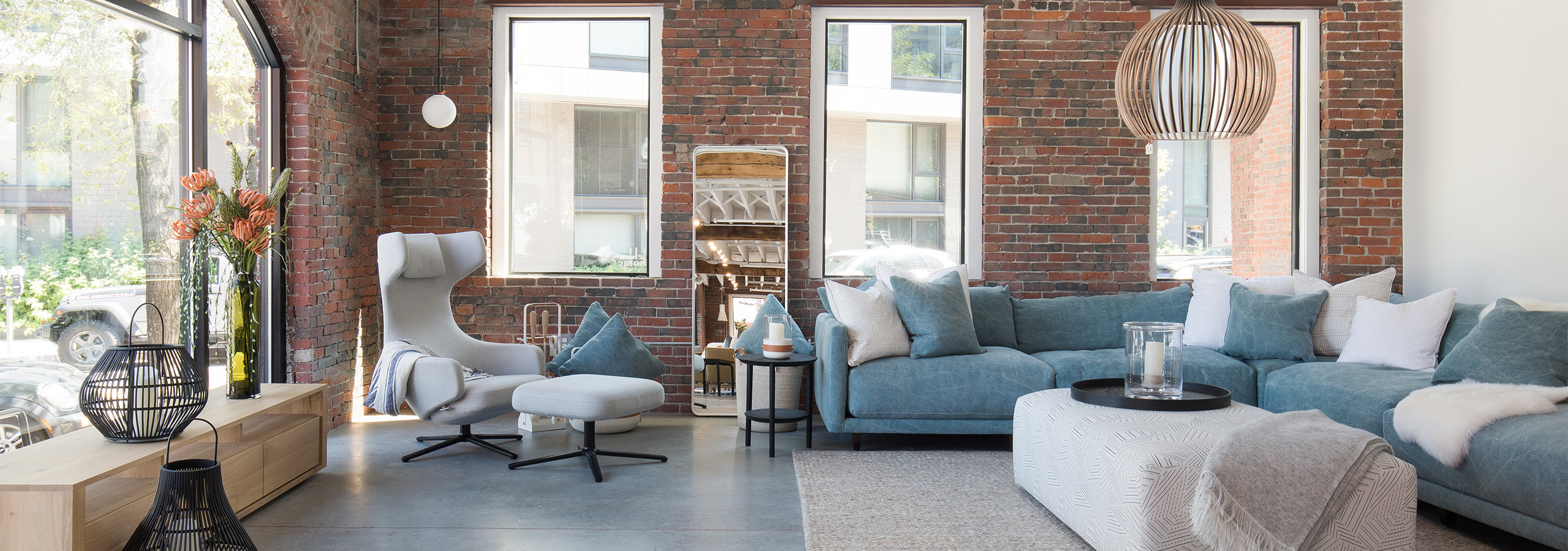 Showroom floor featuring Scandinavian dining and chairs
