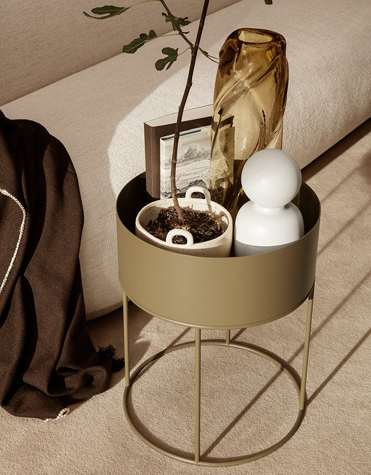 Ferm LIVING Plant Box Round - Stylish Versatile Storage & Planter