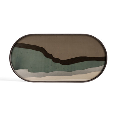 Graphite Wabi Sabi Oblong Glass Tray