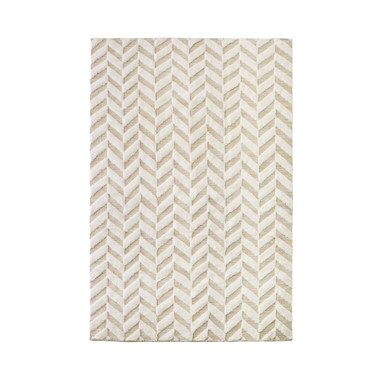 White Herringbone Rug by Dusty Deco – front view