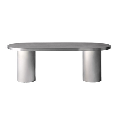Cufflink Oval Dining Table by Dusty Deco – front view