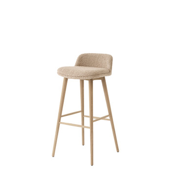 HW126 Rely Upholstered Barstool with Cushion by &Tradition – front view