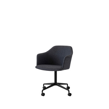 HW50 Rely Upholstered Swivel Armchair with Casters by &Tradition – front view