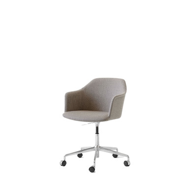 HW55 Rely Upholstered Adjustable Swivel Armchair with Casters by &Tradition – front view