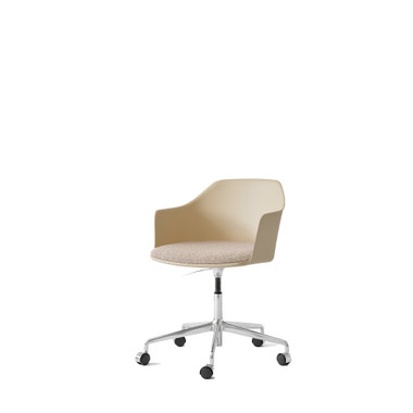HW54 Rely Adjustable Swivel Armchair with Casters + Cushion by &Tradition – front view