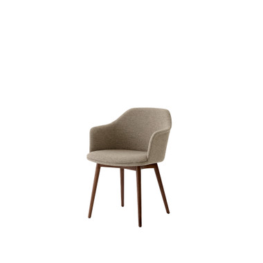 HW79 Rely Upholstered Dining Armchair with Wooden Base + Cushion by &Tradition – front view