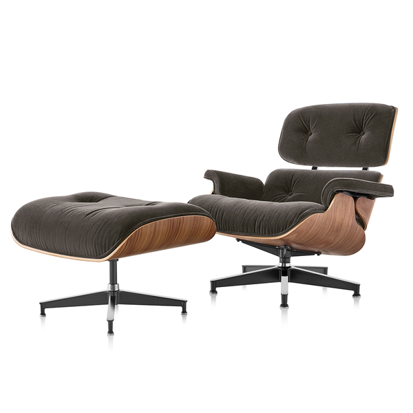 Eames® Lounge Chair and Ottoman in Mohair Supreme