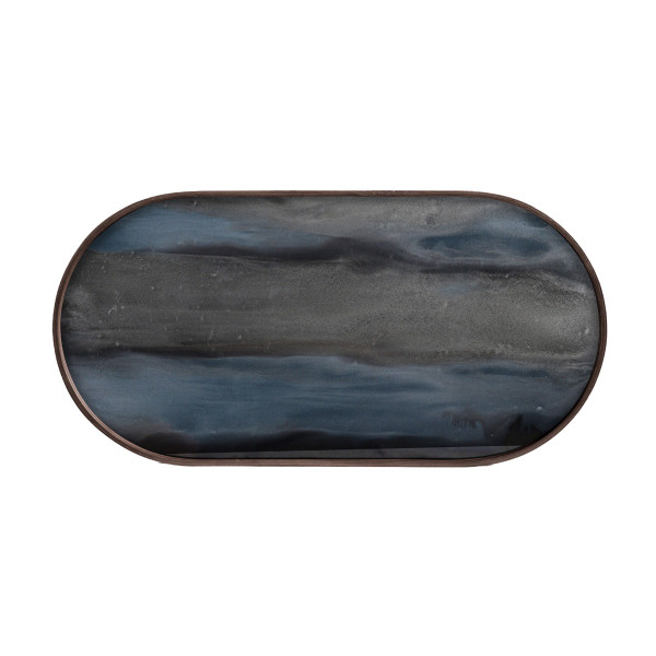 Graphite Organic Oblong Glass Tray