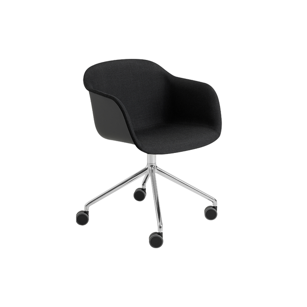 Fiber Swivel Armchair with Castors