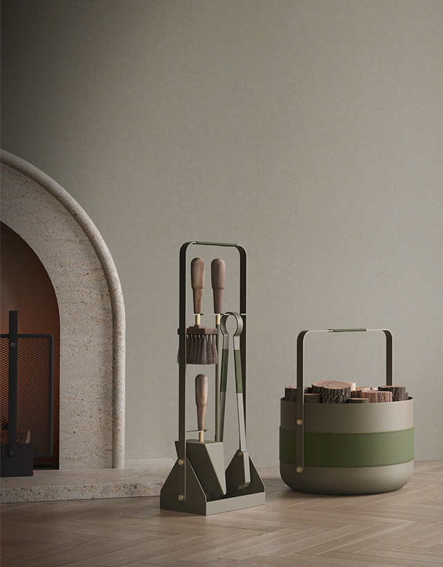 Emma Fireplace Tool Set with Brass Details - Thumbnail 4
