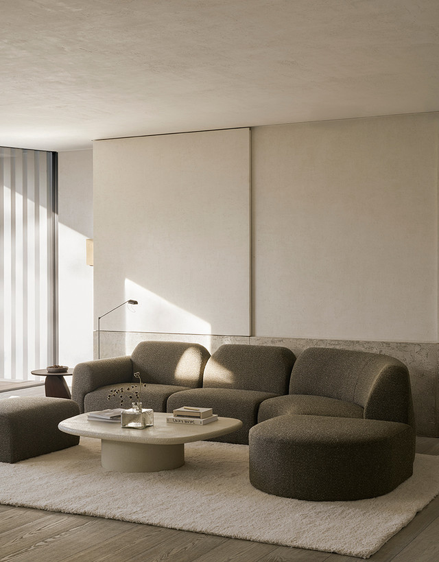 Bulky Modular Sofa by Ethnicraft - lifestyle view 1