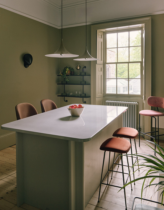 Beetle Upholstered Bar Chair by Gubi - lifestyle view 1
