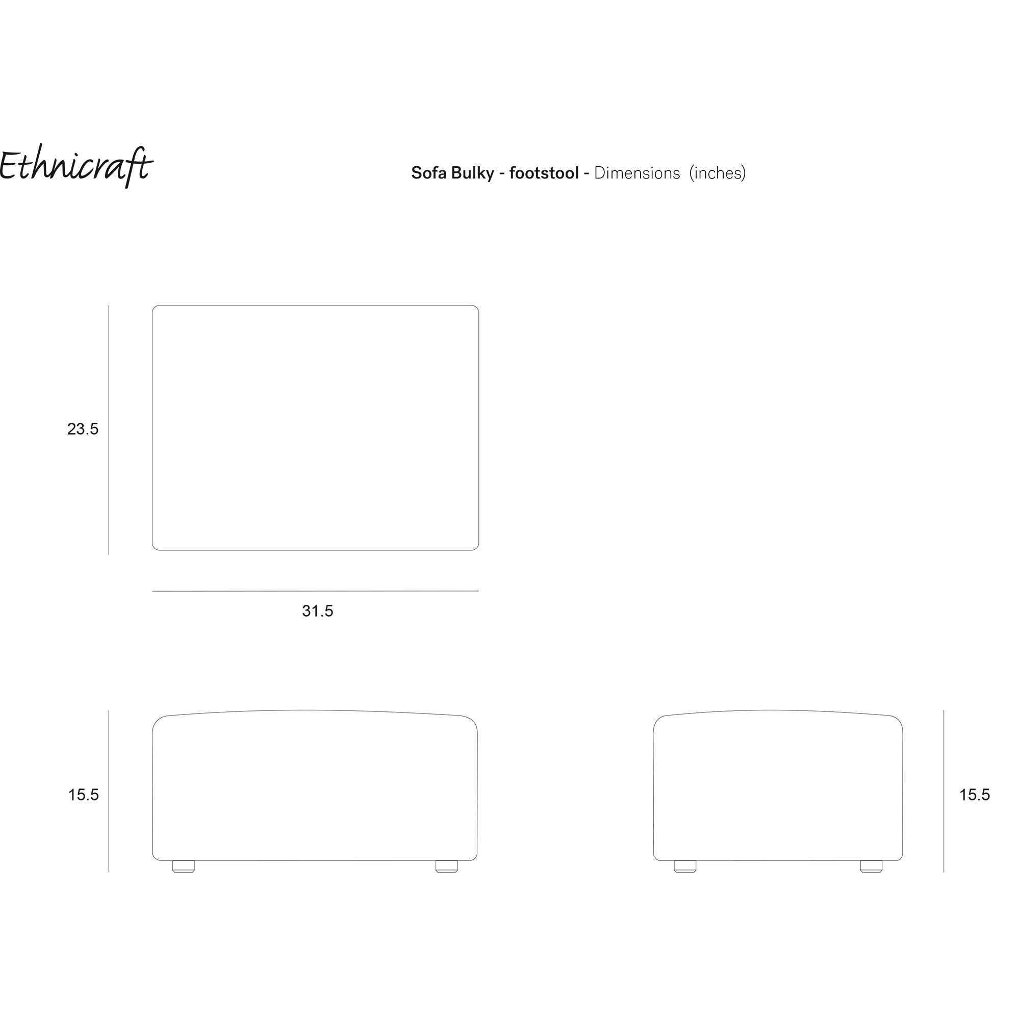 Bulky Ottoman Line Drawing