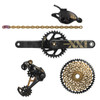 SRAM XX1 Eagle DUB Sync 2 Carbon Crankset, Black & Gold | XX1 Drive Train Trigger Shifter Upgrade Kit, Black & Gold