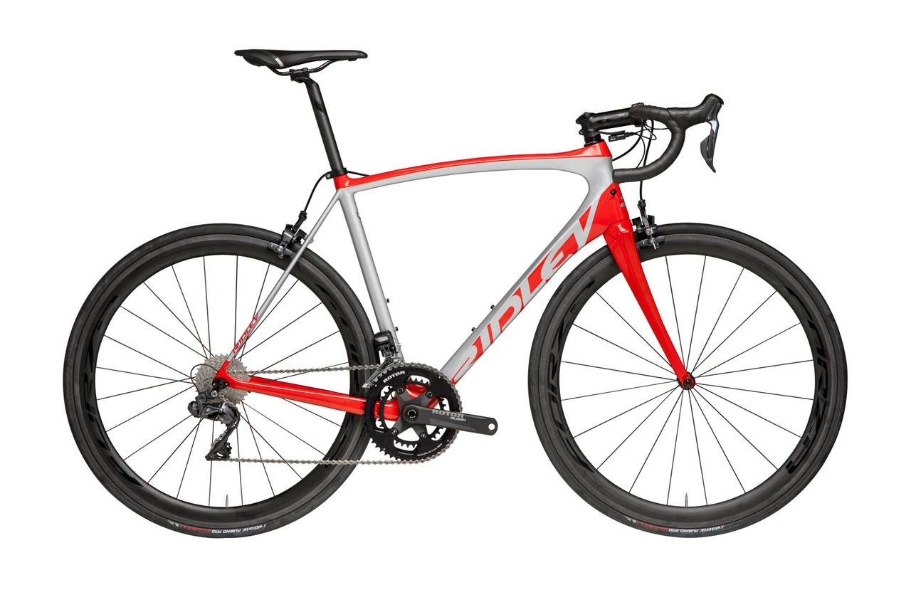 Ridley Fenix SL Campagnolo Rim Ergo equipped Carbon Bicycle, Red and Silver