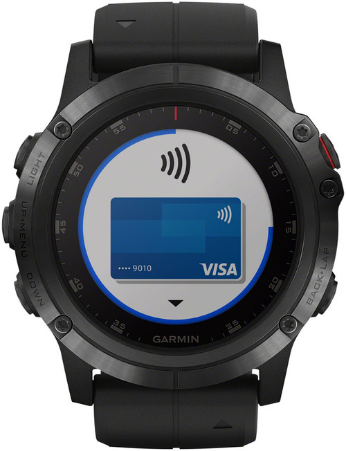 Garmin Fenix 5x 51mm Slate Gray Sapphire with Black Band GPS Watch -  (010-01733-00) for sale online