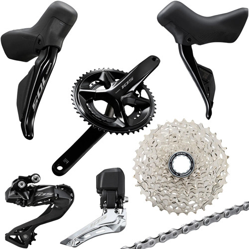 Shimano 105 R7170 Hydraulic Flat Mount Di2 Groupset (less calipers