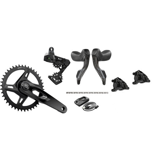SRAM Rival XPLR AXS eTap Road 1x HRD Hydraulic Flat Mount Power Meter Groupset (less cassette), E1 - 500