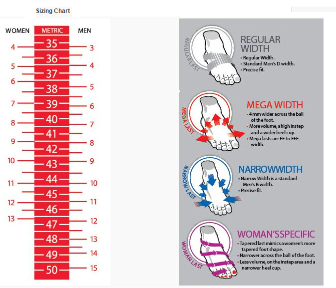 sidi shoe sizes