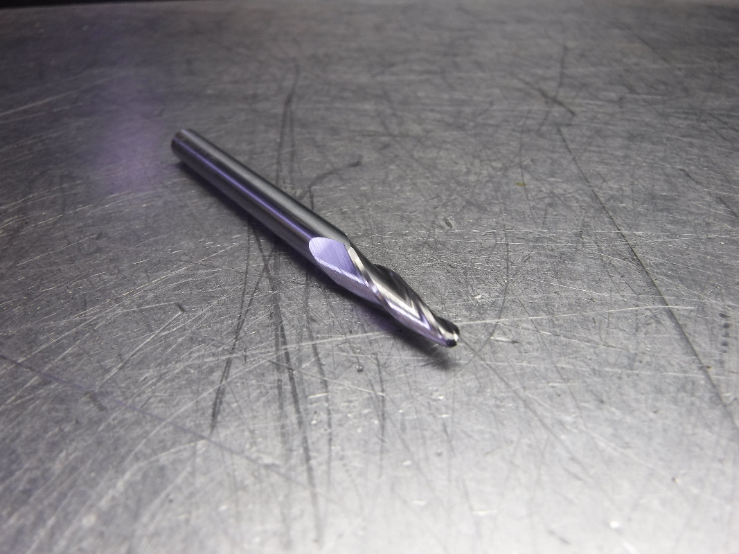 Fullerton Tool 1/4" Carbide Tapered Ball Nose Endmill 3 Flute 32632ZE