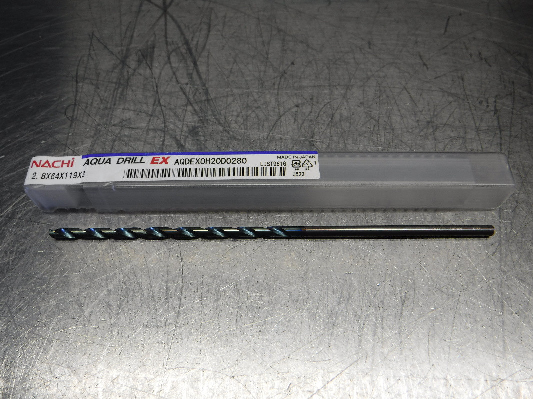 Nachi Aqua Drill 2.8mm 20XD Carbide Coolant Drill Nachi Aqua Drill 2.8mm 20XD Carbide Coolant Drill