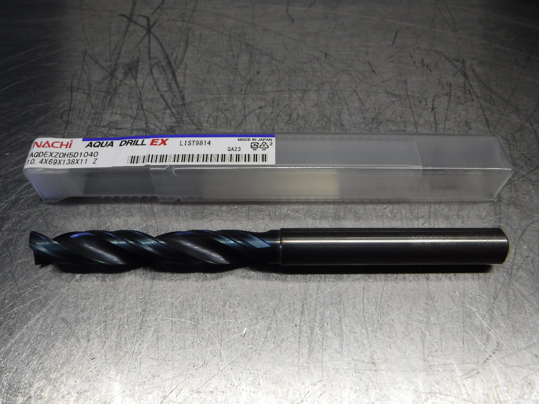 Nachi Aqua Drill EX 10.4mm Carbide Drill 11mm Shank Nachi Aqua Drill EX 10.4mm Carbide Drill 11mm Shank