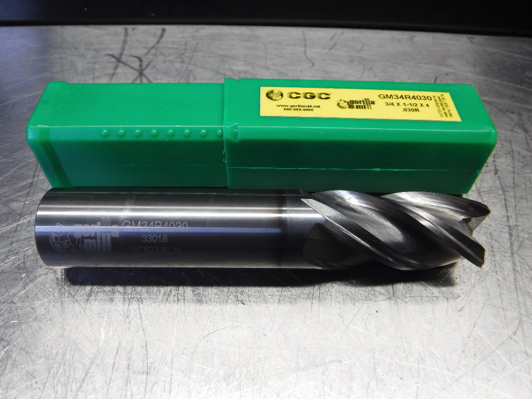 CGC Gorilla Mill 3/4" 4 Flute Carbide Endmill 3/4" Shank GM34R4030