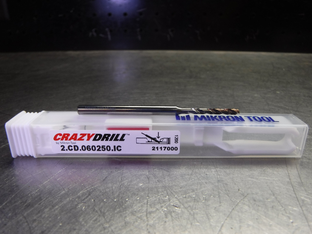Mikron CrazyDrill 2.5mm Coolant Thru Carbide Drill 2.CD.060250.IC