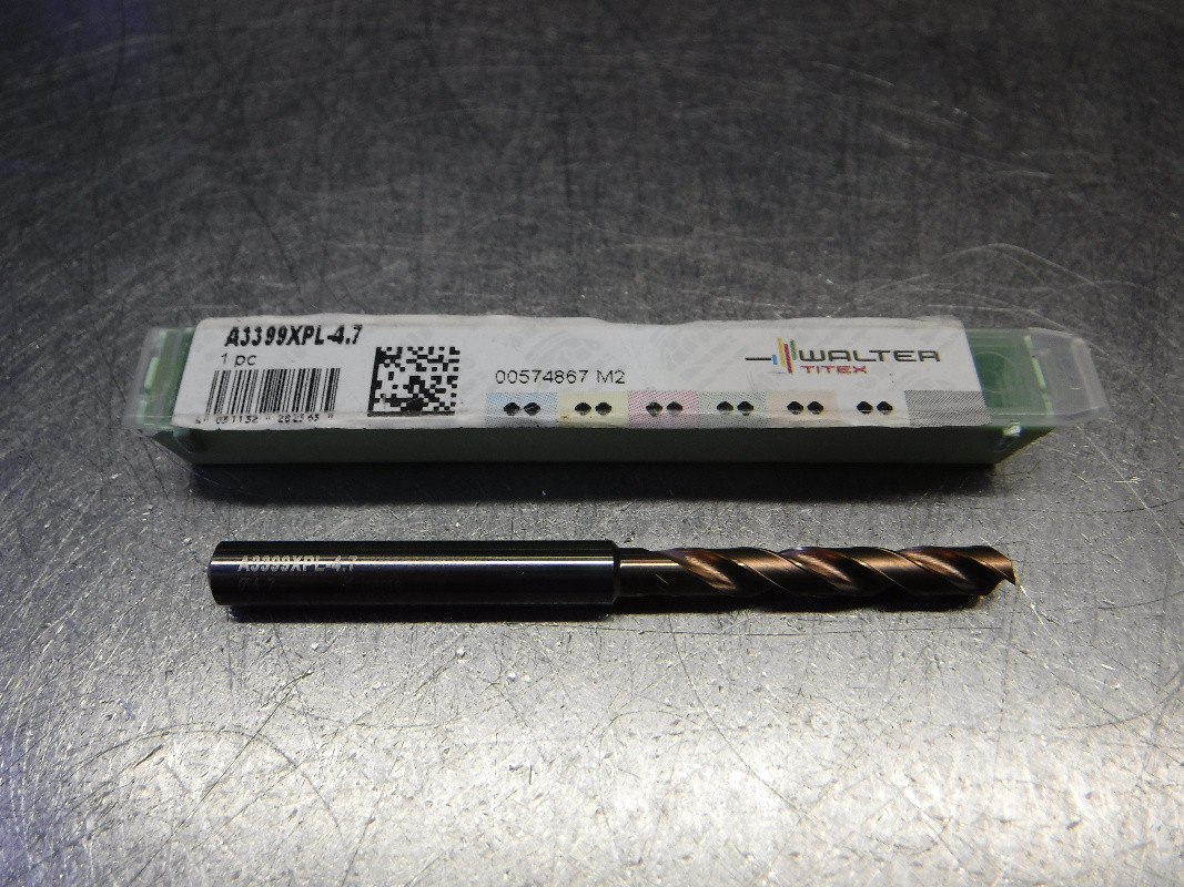 Walter Titex 4.7mm 2 Flute Coolant Thru Carbide Drill A3399XPL-4.7