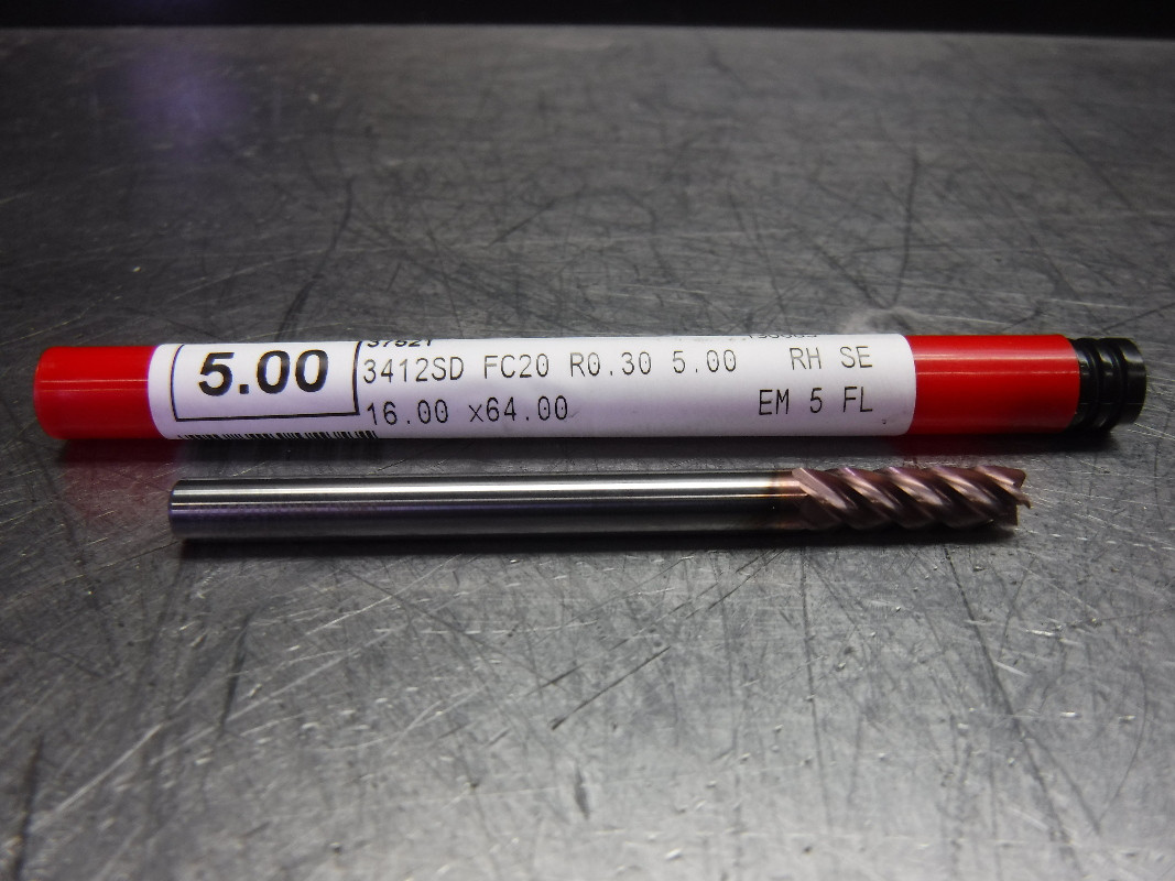 Fullerton Tool 5mm Solid Carbide Endmill 5 Flute 37521 Superior