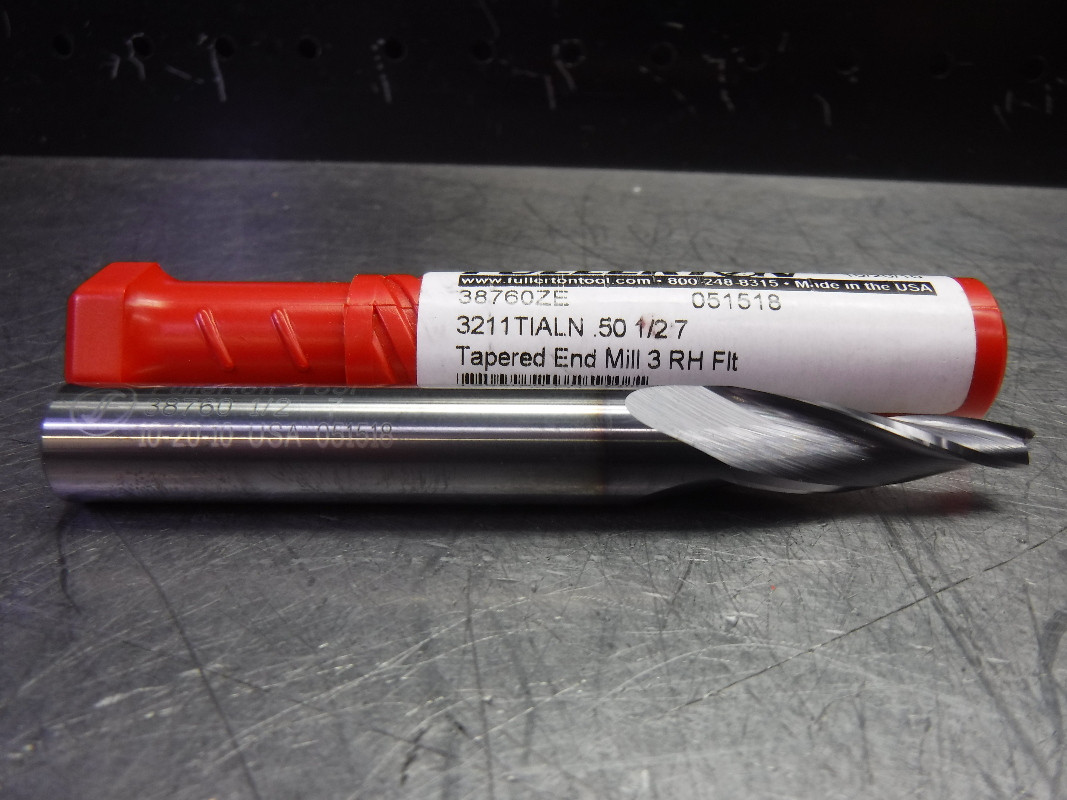 Fullerton Tool 1/2" Solid Carbide Tapered Endmill 3 Flute 38760ZE