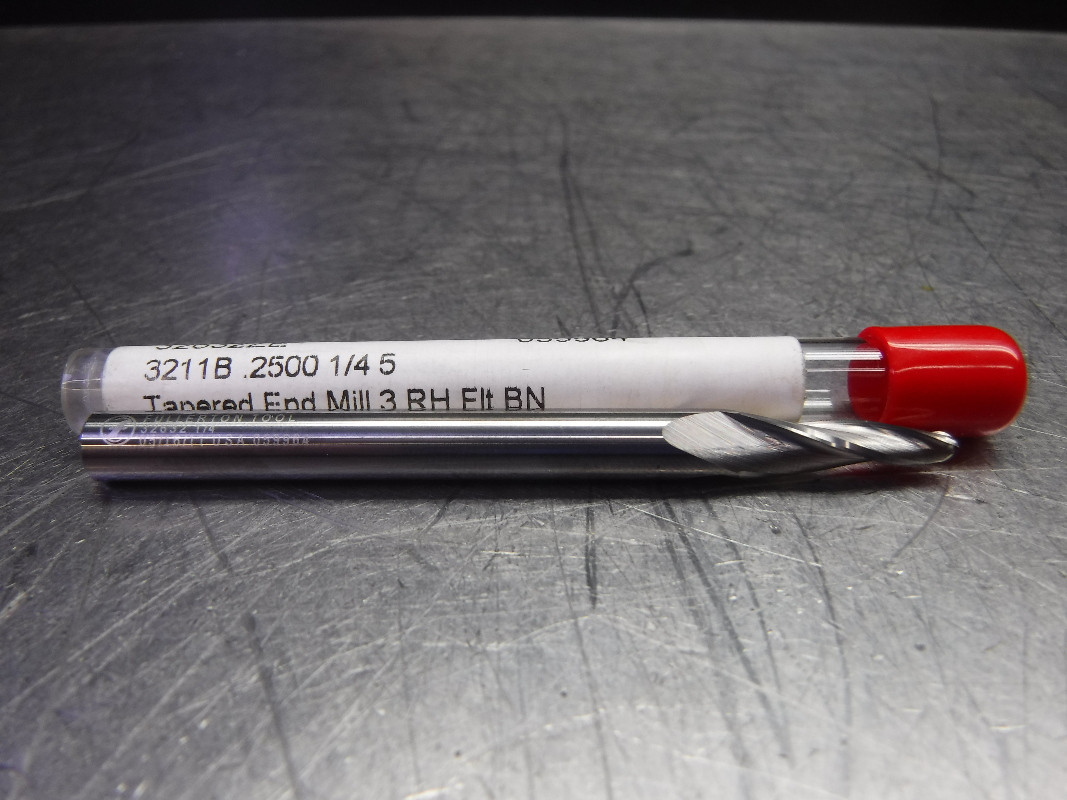 Fullerton Tool 1/4" Carbide Tapered Ball Nose Endmill 3 Flute 32632ZE