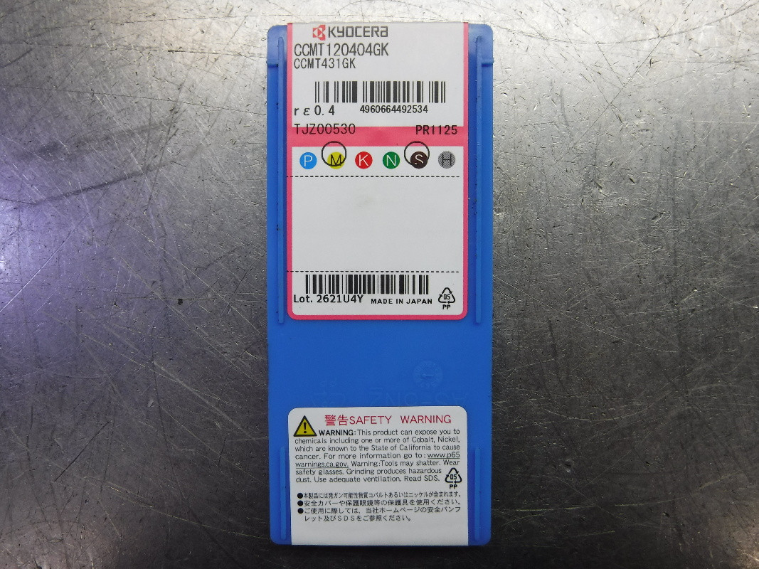 Kyocera Carbide Inserts QTY10 CCMT120404GK / CCMT431GK PR1125